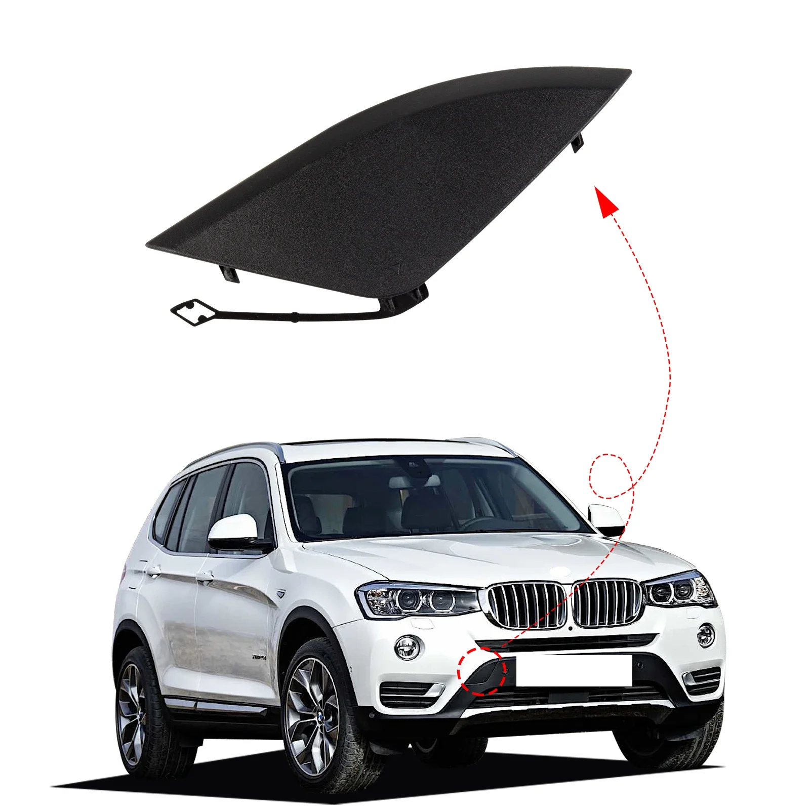 Front Bumper Tow Hook Cover Cap Towing Eye For BMW X3 F25 Accessories 35iX 28dX 28i 2015 2016 2017 511173384 Passenger Side
Front Bumper Tow Hook Cover Cap Towing Eye For BMW X3 F25 Accessories 35iX 28dX 28i 2015 2016 2017 511173384 Passenger Side