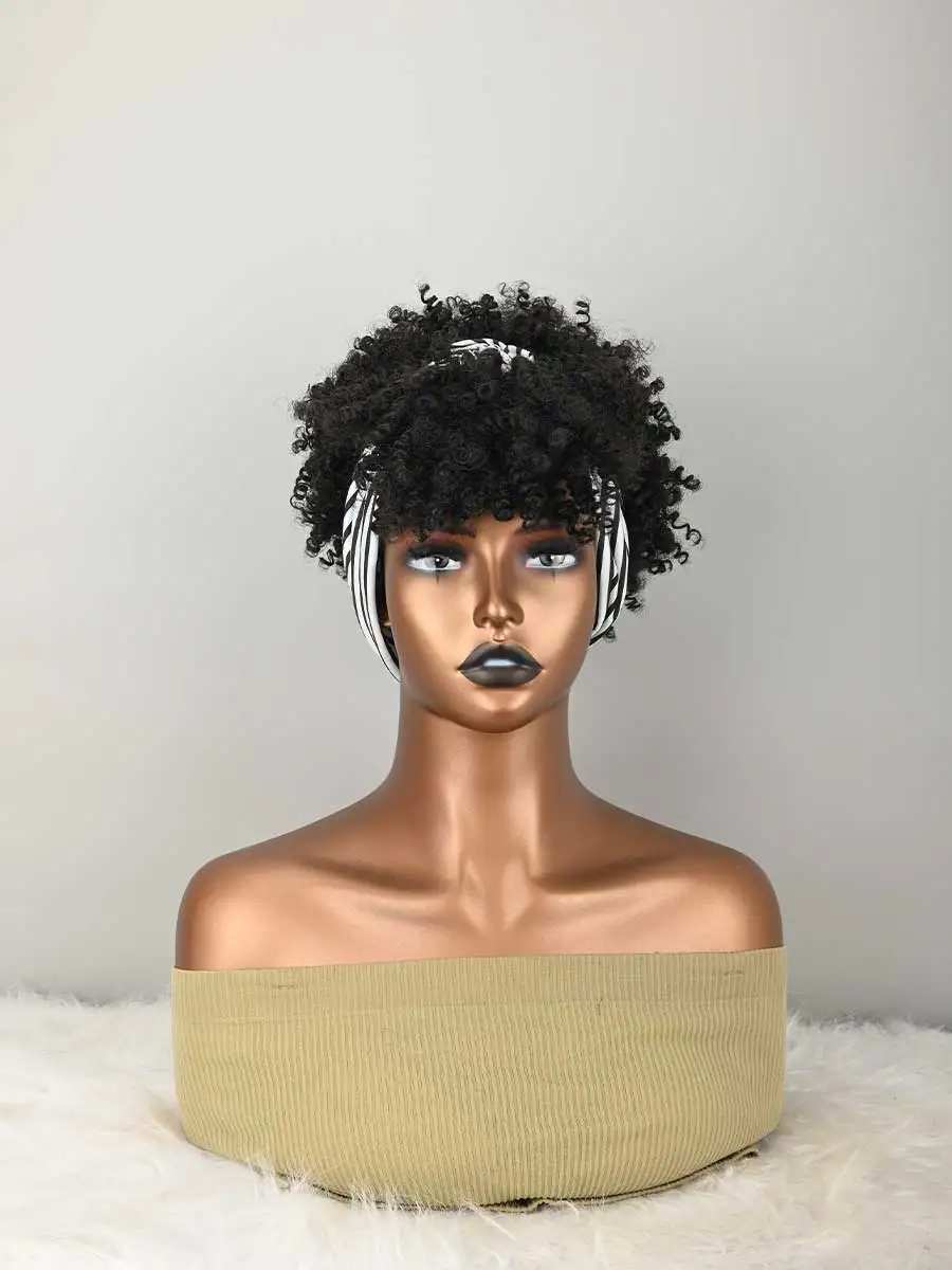 Headband Wig Curly Headband Wig With Bangs For Women Synthetic Afro Curly Hair Wig With Headband Attached Short Kinky Curly Afro High Puff With Bangs Stripes Short Red Curly Wigs with Bangs for Women, Natural Wavy Synthetic Wig, Fluffy Pixie Cut
Headband Wig Curly Headband Wig With Bangs For Women Synthetic Afro Curly Hair Wig With Headband Attached Short Kinky Curly Afro High Puff With Bangs Stripes Short Red Curly Wigs with Bangs for Women, Natural Wavy Synthetic Wig, Fluffy Pixie Cut