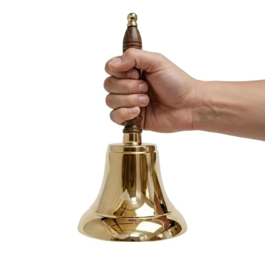 Large and Heavy Solid Brass Loud Hand Call Bell for Weddings Christmas School 11" H 5"(D) Polished Brass By
Large and Heavy Solid Brass Loud Hand Call Bell for Weddings Christmas School 11" H 5"(D) Polished Brass By
