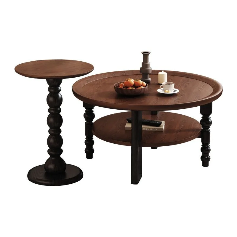 round coffee table household tea table living room small apartment American solid wood French new living room side table
round coffee table household tea table living room small apartment American solid wood French new living room side table