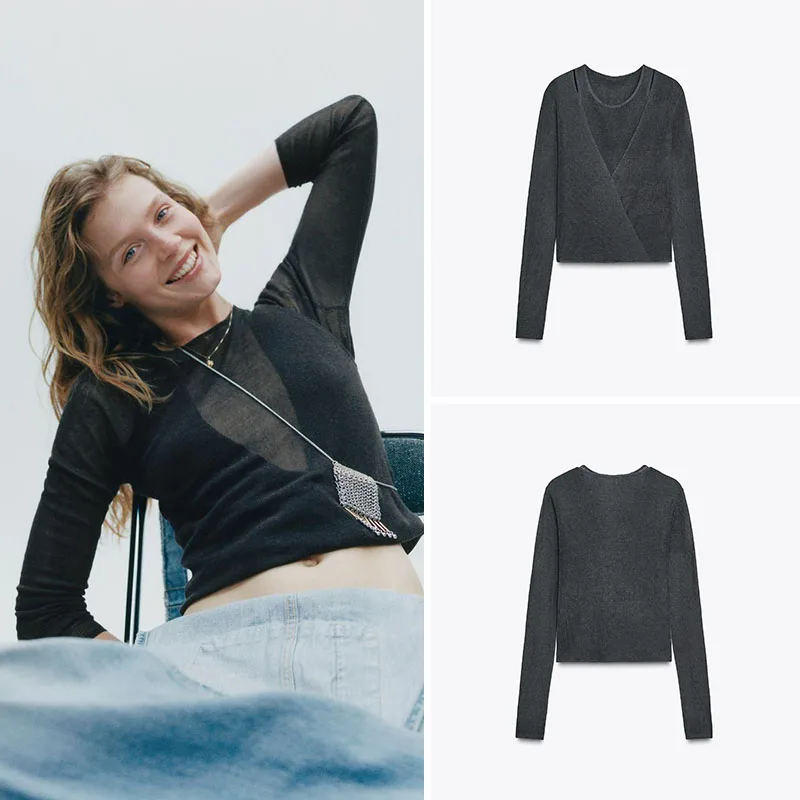 Новая женская трикотажная кофта с длинным рукавом и круглым вырезом, универсальная, приталенная, повседневная, осенняя коллекция, удобная, эластичная, с круглым вырезом.
Новая женская трикотажная кофта с длинным рукавом и круглым вырезом, универсальная, приталенная, повседневная, осенняя коллекция, удобная, эластичная, с круглым вырезом.