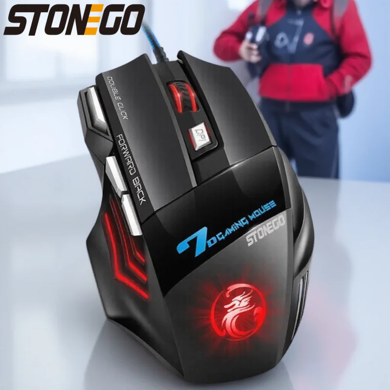 Ergonomic Gaming Mouse Wired USB 5500 DPI RGB Backlight 7 Buttons Design for PC Laptop Gamer Mice
Ergonomic Gaming Mouse Wired USB 5500 DPI RGB Backlight 7 Buttons Design for PC Laptop Gamer Mice
