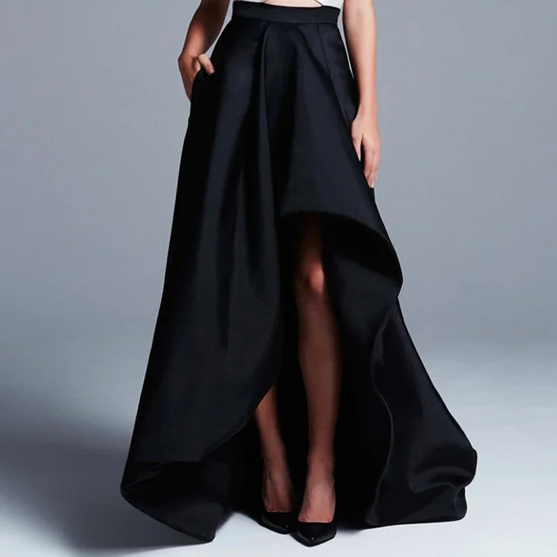 Black Satin High Low Skirts Morden Formal Party Front Short Long Back Skirts Fashion Maxi Skirs 2025 Customized
Black Satin High Low Skirts Morden Formal Party Front Short Long Back Skirts Fashion Maxi Skirs 2025 Customized