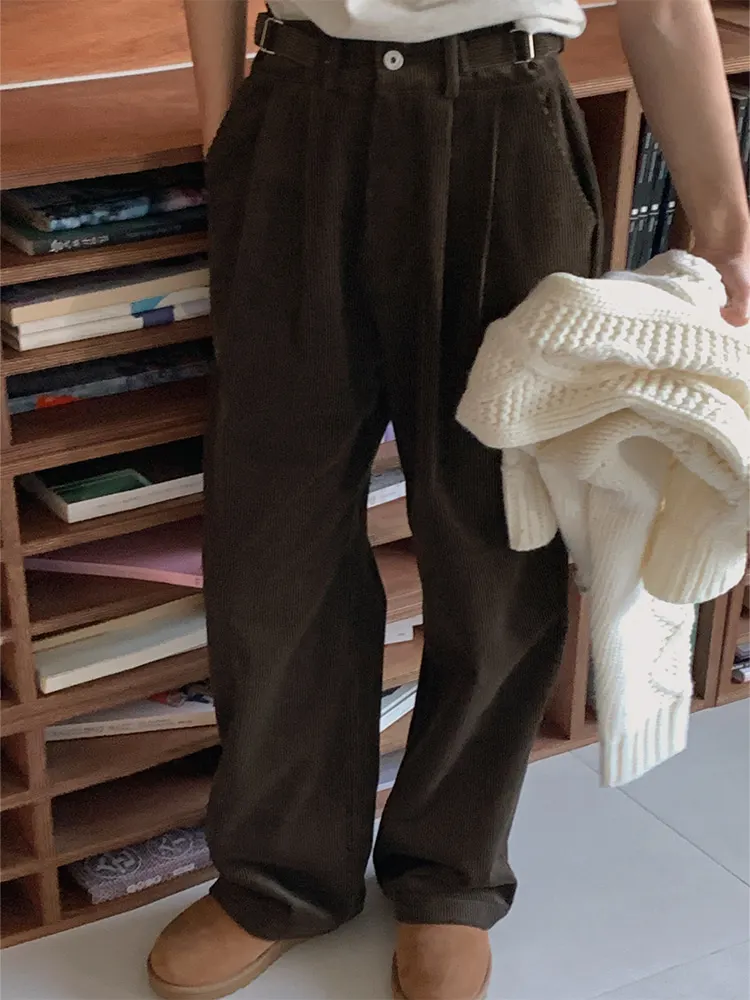 Korean style Corduroy casual wide-leg pants high-waisted straight trousers loose floor pants women
Korean style Corduroy casual wide-leg pants high-waisted straight trousers loose floor pants women