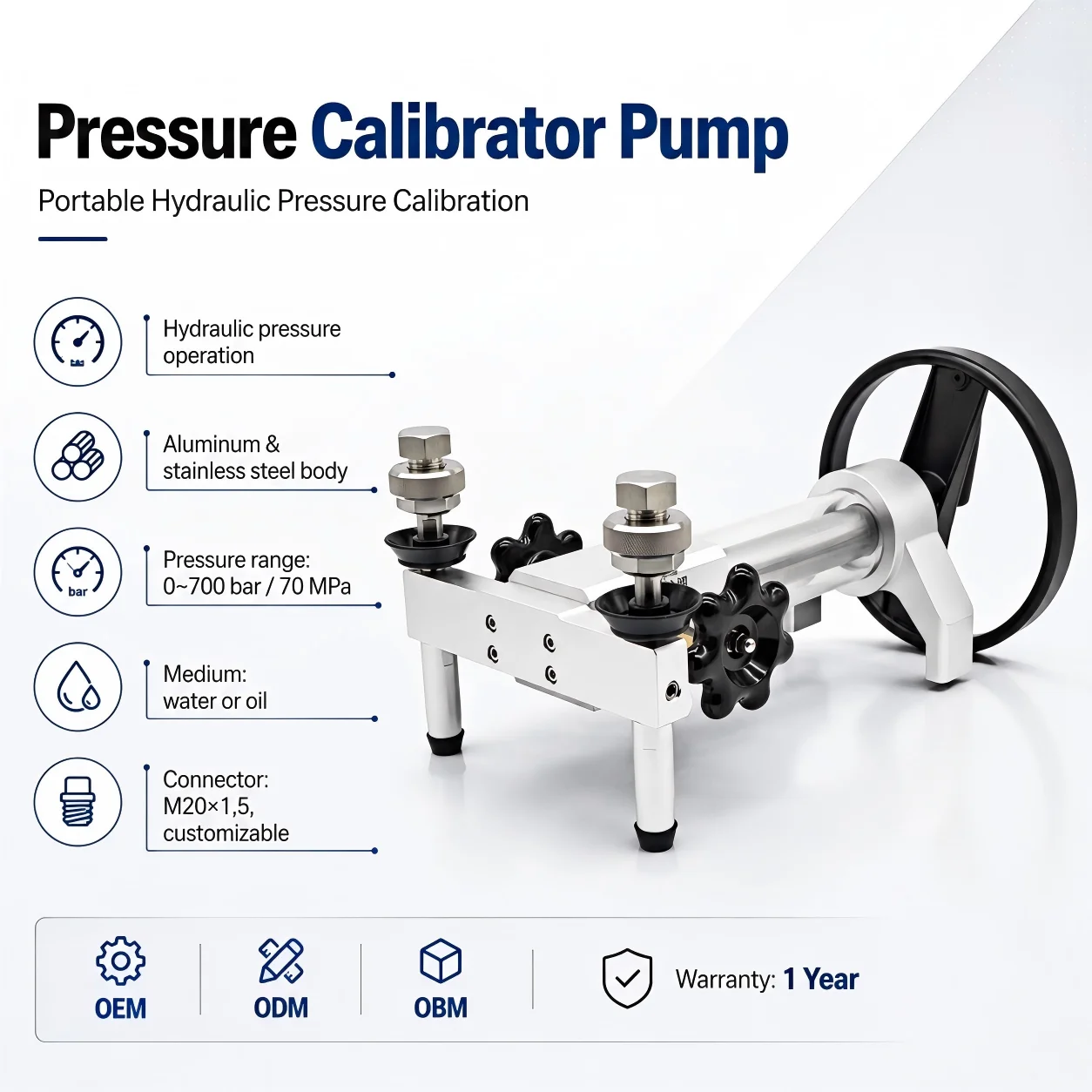 High Accuracy Hydraulic Pressure Calibrator Pump 0-700 Bar For Field Lab Water Oil Pressure Testing
High Accuracy Hydraulic Pressure Calibrator Pump 0-700 Bar For Field Lab Water Oil Pressure Testing