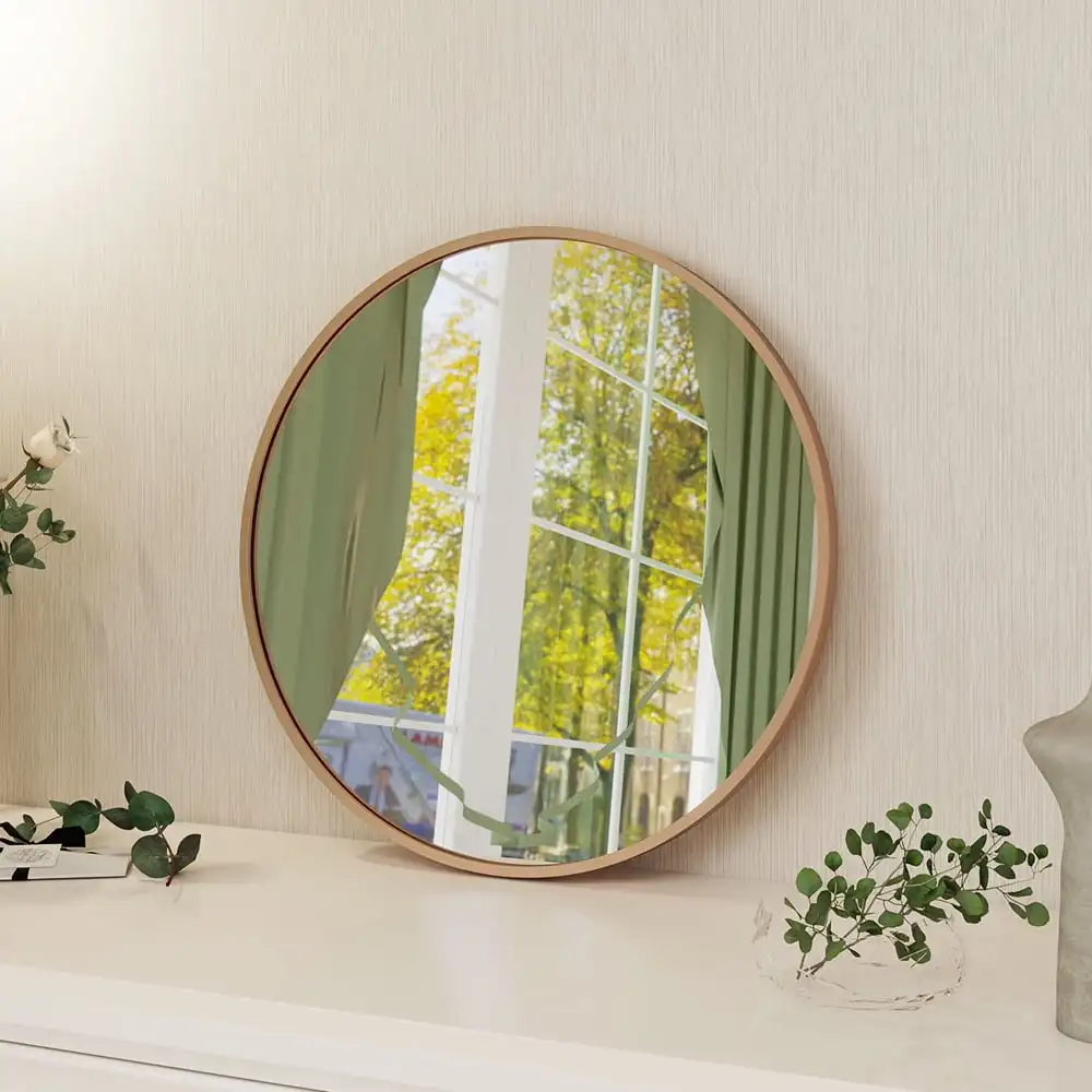 20" Wall Mirror Round Vanity Mirror Aluminium Framed Circle Bathroom Mirror Modern Wall Mirror, Gold
20" Wall Mirror Round Vanity Mirror Aluminium Framed Circle Bathroom Mirror Modern Wall Mirror, Gold