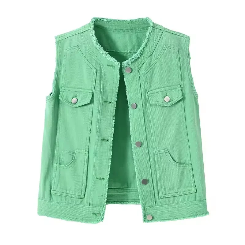 Women's O neck Denim Vest Jacket Spring Summer 2025 New Solid Slim Sleeveless Jackets Female Casual Short Cowboy Waistcoat Top
Women's O neck Denim Vest Jacket Spring Summer 2025 New Solid Slim Sleeveless Jackets Female Casual Short Cowboy Waistcoat Top