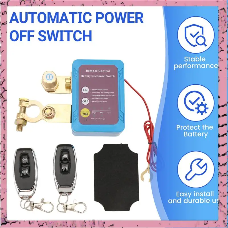 A30M-12V 240A Remote Battery Disconnect Switch, Automatic Power Off Switch Car Truck Boat Remote Control Switch
A30M-12V 240A Remote Battery Disconnect Switch, Automatic Power Off Switch Car Truck Boat Remote Control Switch