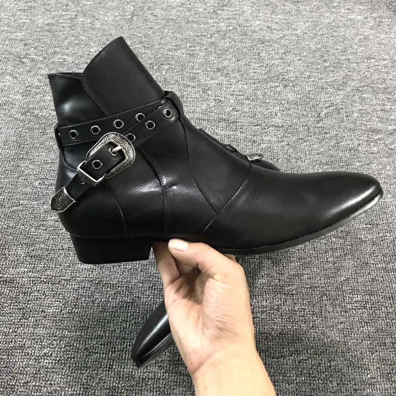 Rock Eyelet Crossed Strap Metal Buckle Ankle Boots Gentleman Cow Leather Retro Gained Buckle Chelsea Boots Shoes Zapato
Rock Eyelet Crossed Strap Metal Buckle Ankle Boots Gentleman Cow Leather Retro Gained Buckle Chelsea Boots Shoes Zapato