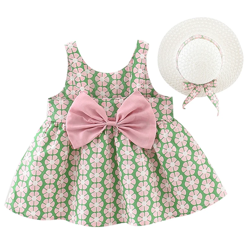 2Piece Summer Kids Clothing Set Newborn Baby Clothes Fashion Print Cute Bow Flower Girl Dresses+Sunhat Toddler Party Dress BC176
2Piece Summer Kids Clothing Set Newborn Baby Clothes Fashion Print Cute Bow Flower Girl Dresses+Sunhat Toddler Party Dress BC176