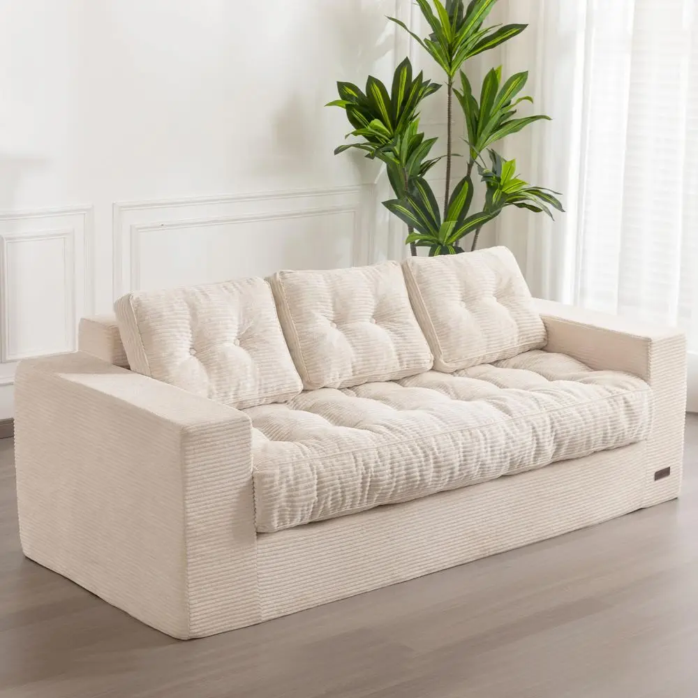 3 Seater Couch for Living Room, Boneless Couch with Tufted Cushion amp Backrest, Upholstered Floor Sofa for Adults, No Assembly
3 Seater Couch for Living Room, Boneless Couch with Tufted Cushion amp Backrest, Upholstered Floor Sofa for Adults, No Assembly
