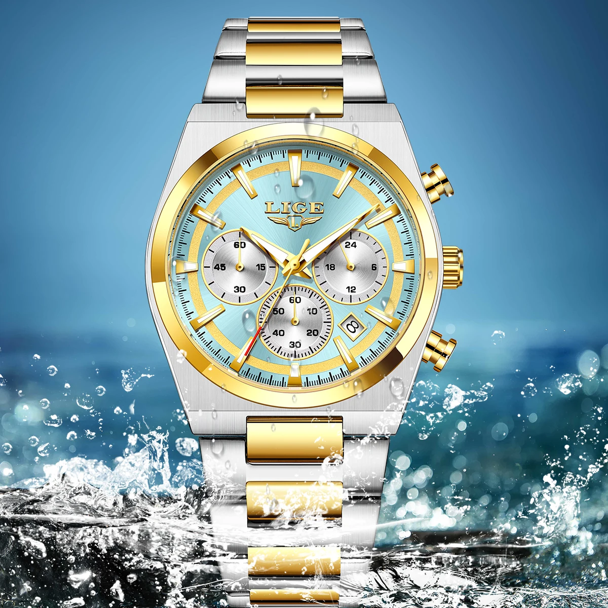 LIGE Mens Watches Fashion Business Quartz Wristwatches Waterproof Stainless Steel Chronograph Luminous Auto Date Watch for Man
LIGE Mens Watches Fashion Business Quartz Wristwatches Waterproof Stainless Steel Chronograph Luminous Auto Date Watch for Man