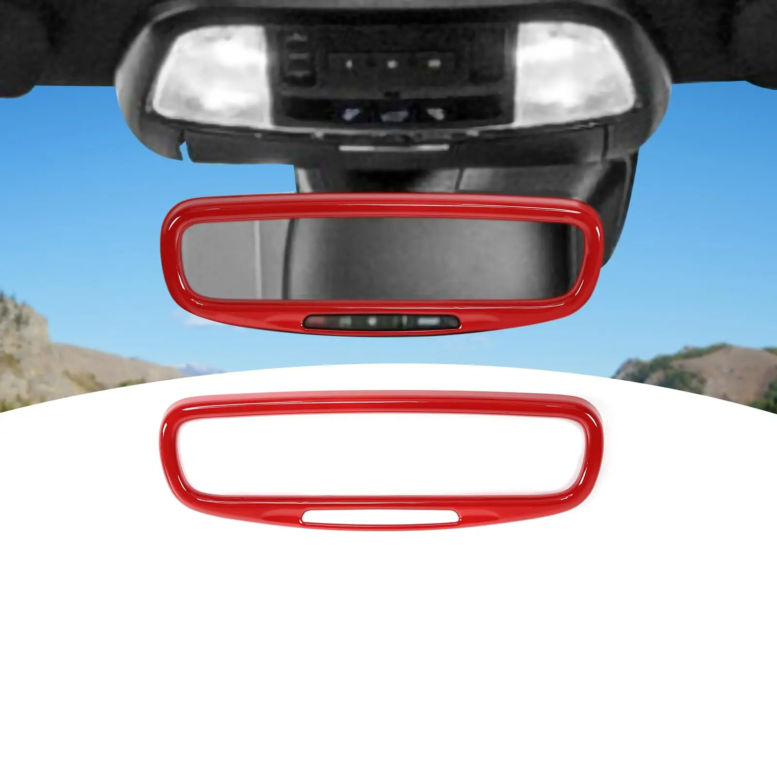 Red Interior Rearview Mirror Trim Frame Cover For Cars 2017–Present, Carbon Fiber Style, 1 Piece
Red Interior Rearview Mirror Trim Frame Cover For Cars 2017–Present, Carbon Fiber Style, 1 Piece