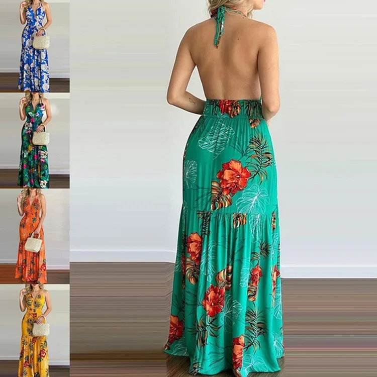 Women Floral Flower Printing Backless Maxi Dress Sleeveless Long Loose Maxi Dress Full Length V Neck
Women Floral Flower Printing Backless Maxi Dress Sleeveless Long Loose Maxi Dress Full Length V Neck