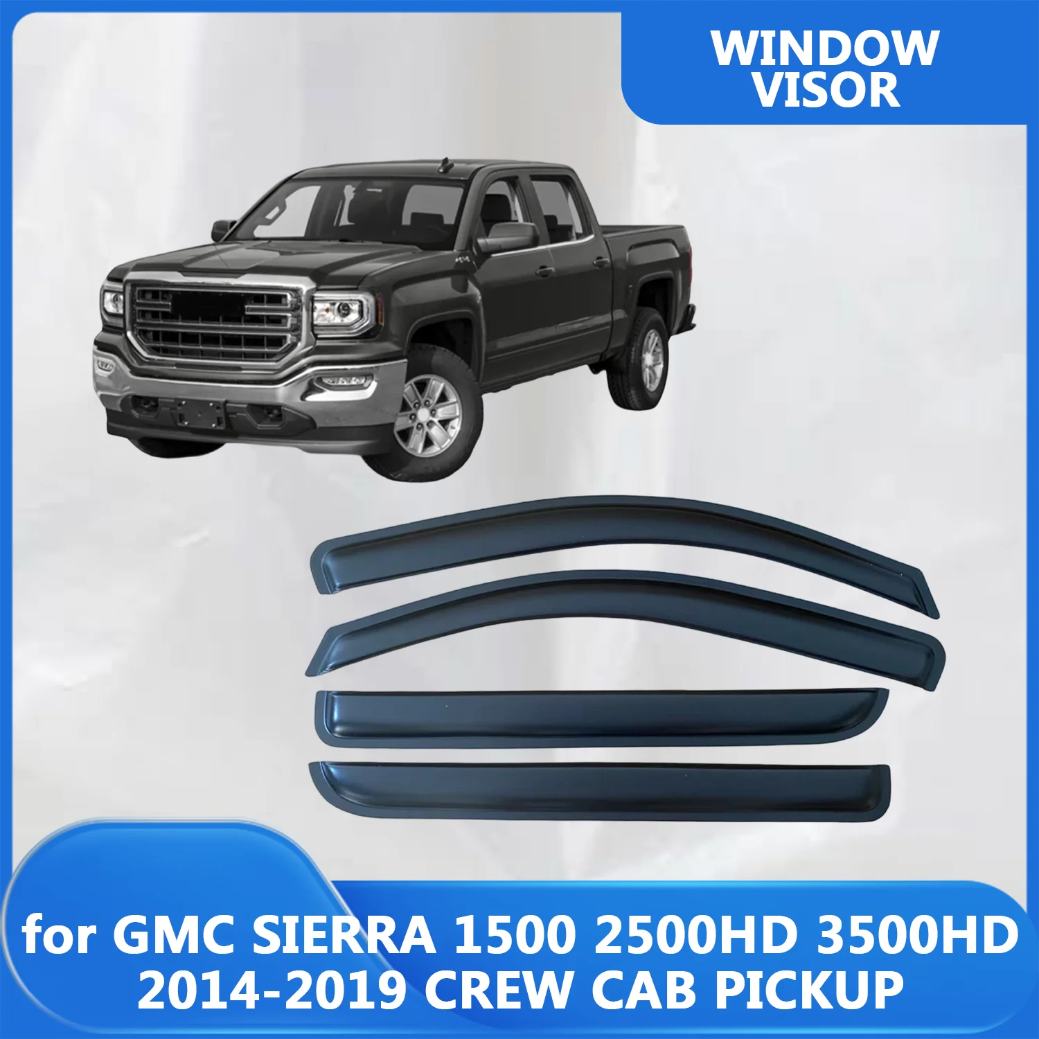 Window Visor for GMC Sierra 2500 Crew Cab pickup 2014 2015 2016 2017 2018 2019 Wind Deflectors Rain Guards Door Visor Vent Shade
Window Visor for GMC Sierra 2500 Crew Cab pickup 2014 2015 2016 2017 2018 2019 Wind Deflectors Rain Guards Door Visor Vent Shade