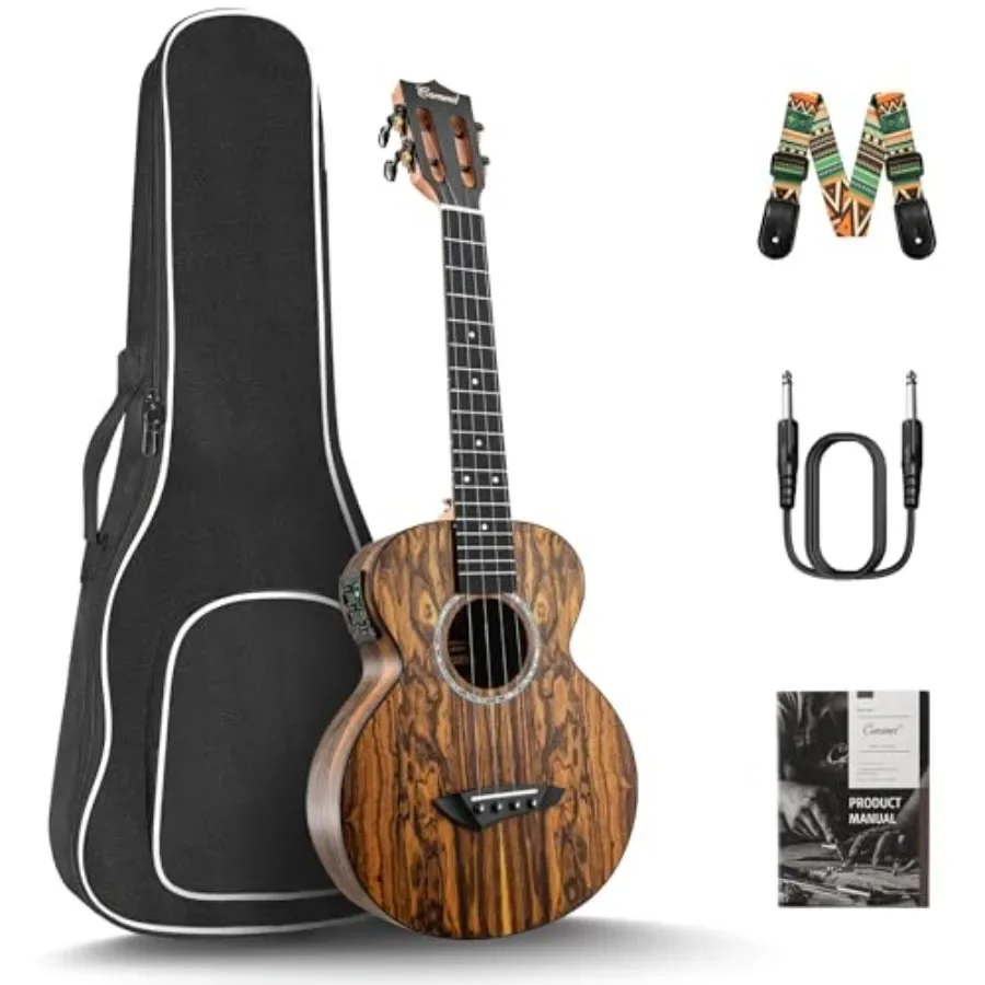 26 inch CT905 All Butterfly Bocote Wood Tenor Electric Ukulele for professional performance and beginner practice, rich brown t
26 inch CT905 All Butterfly Bocote Wood Tenor Electric Ukulele for professional performance and beginner practice, rich brown t