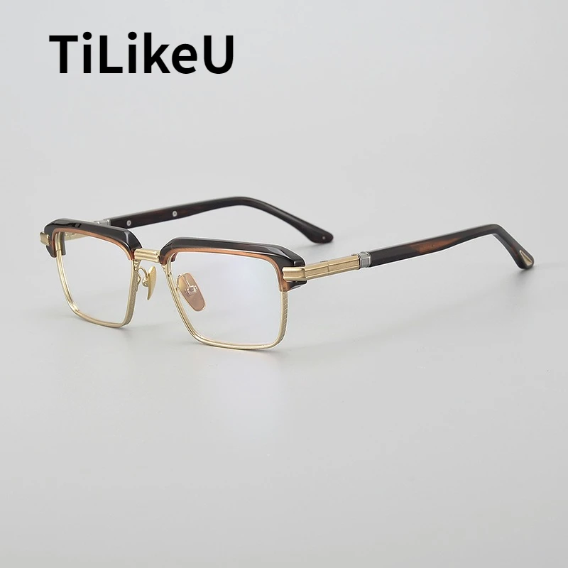 New Pure Titanium Eyeglasses Frame Plate Eyebrow Line Half-rim Eyewear Men's Retro Square Eyeglasses Pure Titanium Glasses Frame
New Pure Titanium Eyeglasses Frame Plate Eyebrow Line Half-rim Eyewear Men's Retro Square Eyeglasses Pure Titanium Glasses Frame