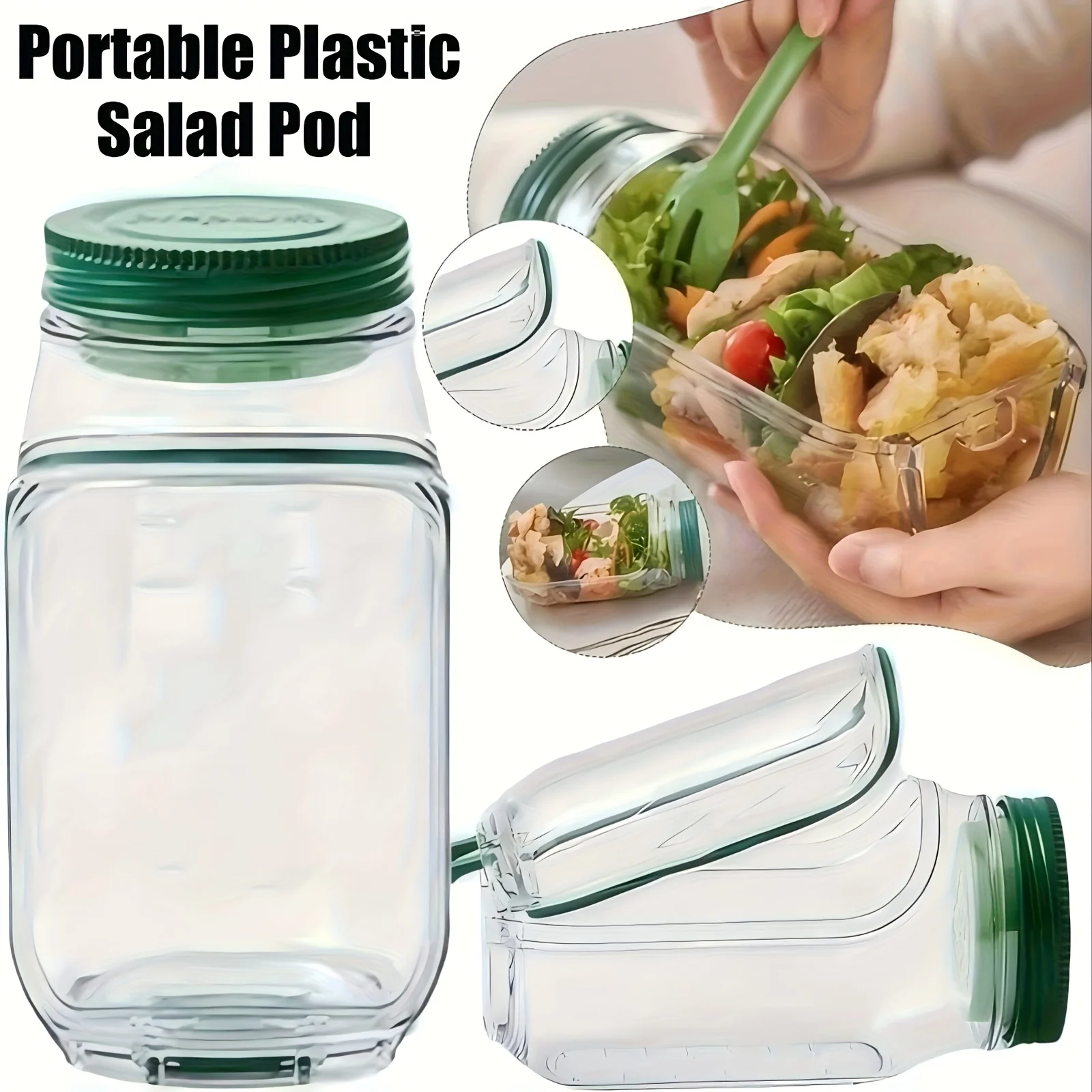 Портативный пластиковый контейнер для салата «все в одном» с герметичным контейнером для овса, многоразовый контейнер для хранения свежести, миска для салата, приготовление еды
Портативный пластиковый контейнер для салата «все в одном» с герметичным контейнером для овса, многоразовый контейнер для хранения свежести, миска для салата, приготовление еды