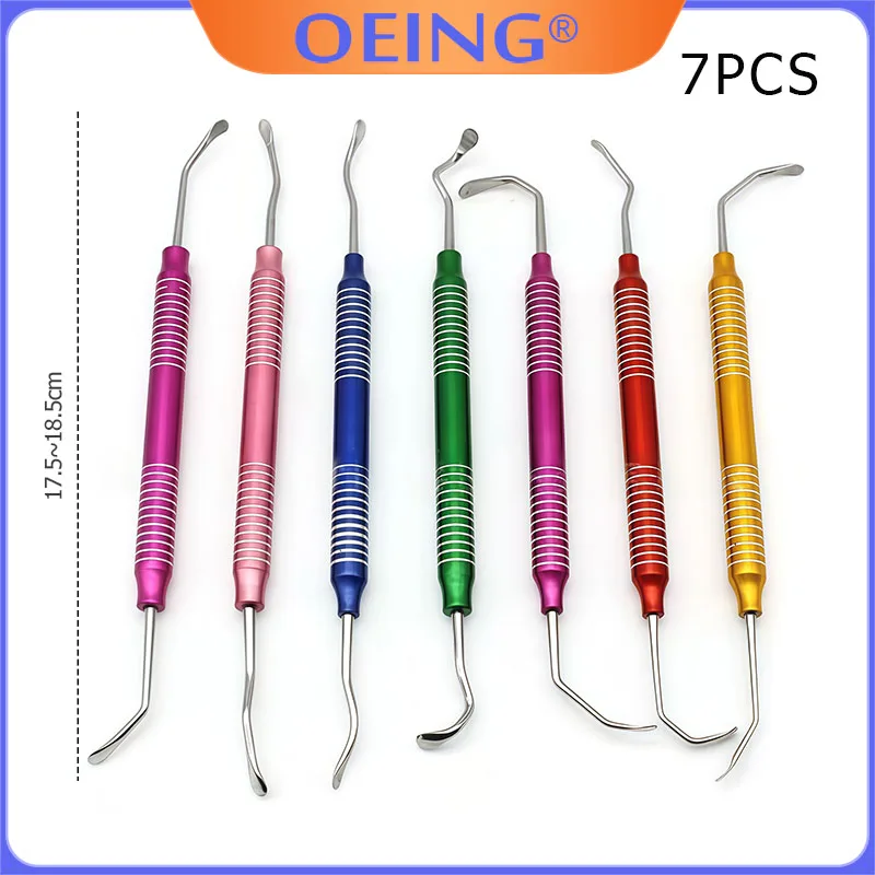 7Pcs/Set Dental Rainbow Scaler Set Implant Sinus Lift Elevator Stainless Steel Double-Ended Instrument Aluminum Alloy Handle
7Pcs/Set Dental Rainbow Scaler Set Implant Sinus Lift Elevator Stainless Steel Double-Ended Instrument Aluminum Alloy Handle