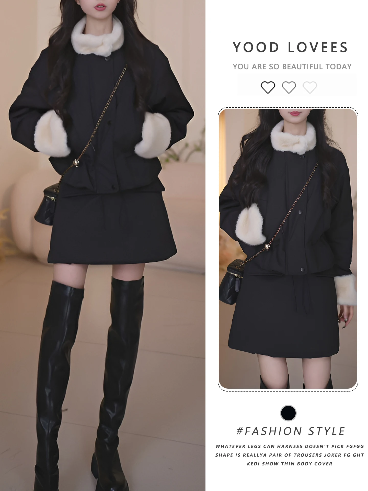 Soft Fashionable Cotton Jacket And Skirt Set Women's Autumn Winter New Design Sensation Fur Collar Short Waist Inward Coat Ha...
Soft Fashionable Cotton Jacket And Skirt Set Women's Autumn Winter New Design Sensation Fur Collar Short Waist Inward Coat Ha...