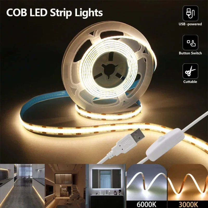 Светодиодная лента COB USB, 1 м, 2 м, 3 м, 5 в постоянного тока, 252 светодиодов/м, высокая плотность для комнаты, линейная гибкая лента с регулируемой яркостью, 3000K, 6000K с переключателем
Светодиодная лента COB USB, 1 м, 2 м, 3 м, 5 в постоянного тока, 252 светодиодов/м, высокая плотность для комнаты, линейная гибкая лента с регулируемой яркостью, 3000K, 6000K с переключателем