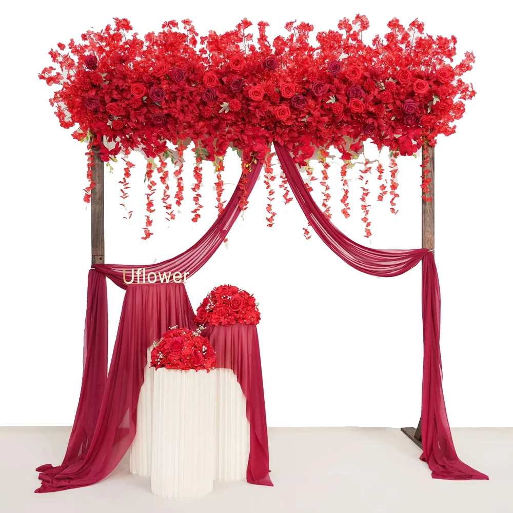 Uflower Luxury Red Rose Cherry Blossom Hang Wisteria Floral Arrangement Wedding Backdrop Decor Flowers Row Event Party Props
Uflower Luxury Red Rose Cherry Blossom Hang Wisteria Floral Arrangement Wedding Backdrop Decor Flowers Row Event Party Props