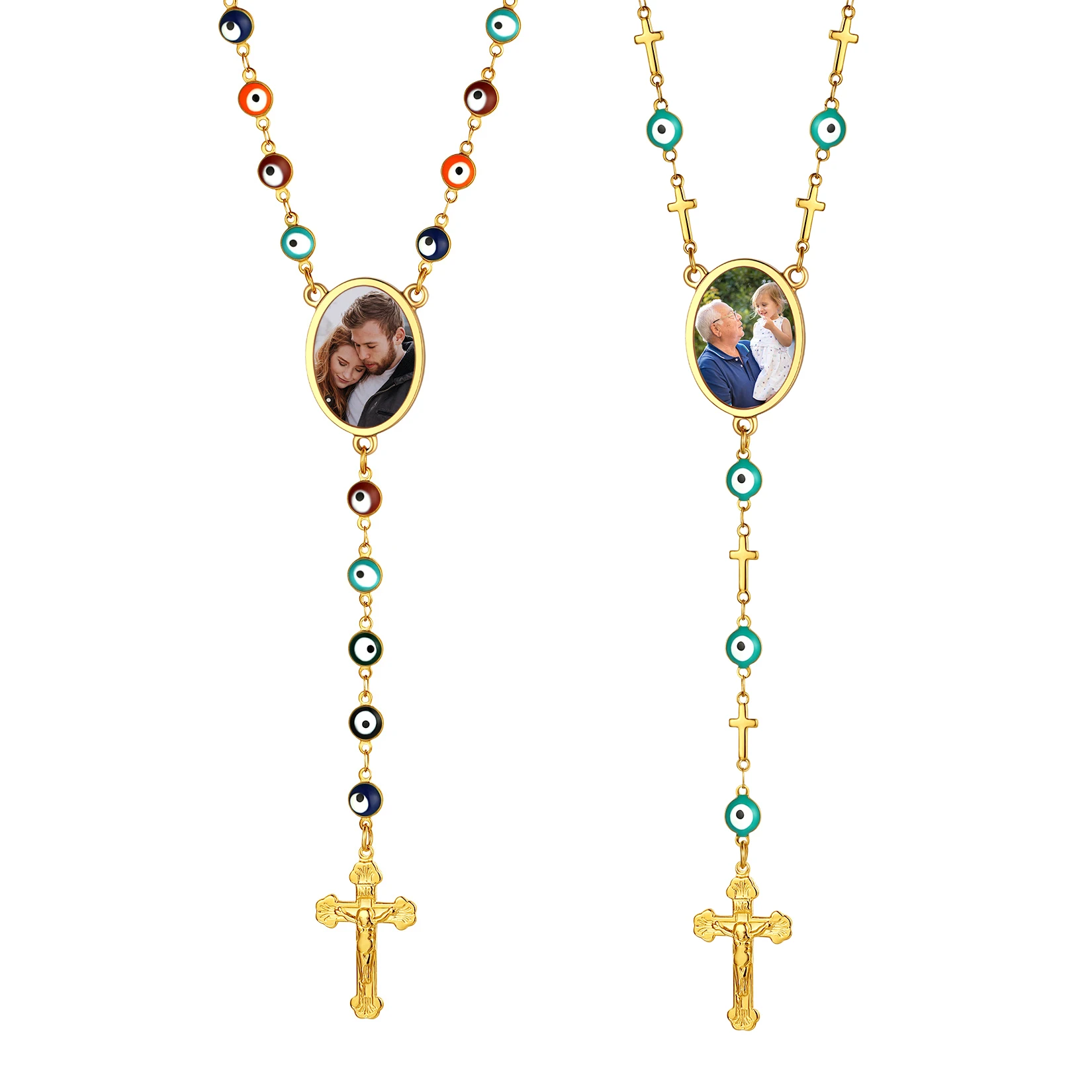 Custom Photo Prayer Necklaces Picture Text Catholic Rosary Oval Photo Charm Cross Mix Evil Eye Beads Chain Amulet Jewelry Gift
Custom Photo Prayer Necklaces Picture Text Catholic Rosary Oval Photo Charm Cross Mix Evil Eye Beads Chain Amulet Jewelry Gift