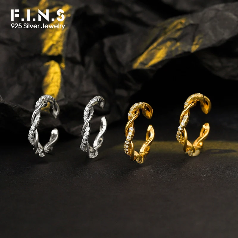 F.I.N.S 1PC Original Pure 925 Sterling Silver Gold Cubic Zirconia Ear Clips Without Holes Winding Twist Earcuff Catilage Jewelry
F.I.N.S 1PC Original Pure 925 Sterling Silver Gold Cubic Zirconia Ear Clips Without Holes Winding Twist Earcuff Catilage Jewelry