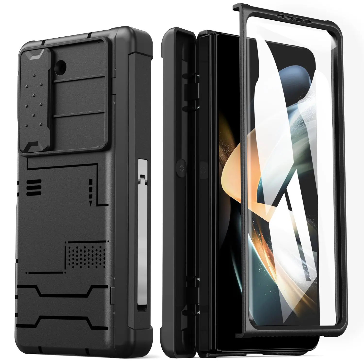 for Samsung Galaxy Z Fold 5 Case,Heavy Duty Protective Camera Lens Cover S Pen Holder & Hinge Protection Rugged Stand Cover
for Samsung Galaxy Z Fold 5 Case,Heavy Duty Protective Camera Lens Cover S Pen Holder & Hinge Protection Rugged Stand Cover