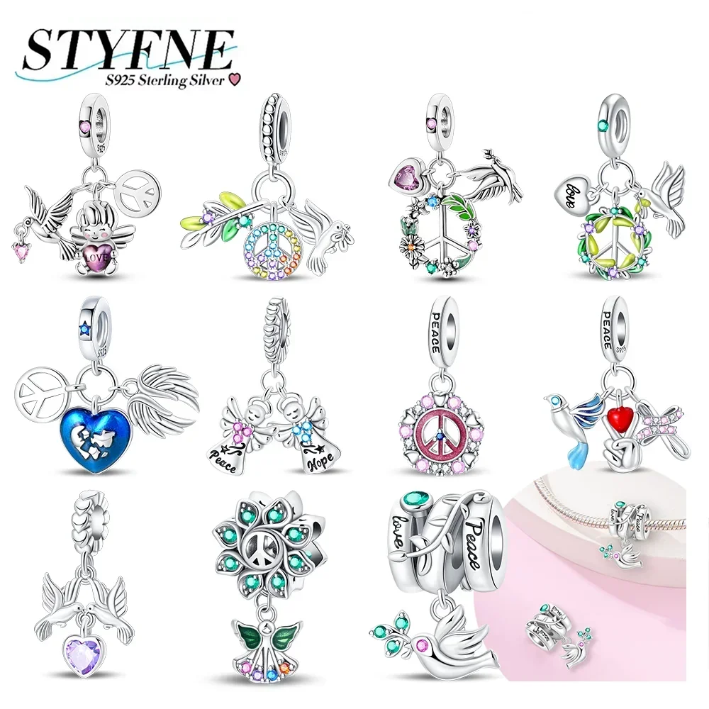 Exquisite 925 Sterling Silver Peace Dove Olive Leaf Angel of Peace Charms Pendants Fit Original Bracelets DIY Jewelry Women Gift
Exquisite 925 Sterling Silver Peace Dove Olive Leaf Angel of Peace Charms Pendants Fit Original Bracelets DIY Jewelry Women Gift