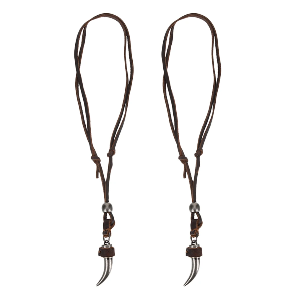 2 Pcs Wolf Necklace Adjustable Length Durable Zinc Alloy Men Accessories Tribal Style Viking Horn Pirate
2 Pcs Wolf Necklace Adjustable Length Durable Zinc Alloy Men Accessories Tribal Style Viking Horn Pirate