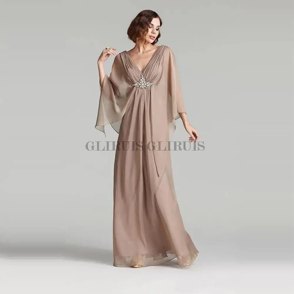Wedding Guest Party Gown For Woman Mother Dresses Of Bride Floor Length Plus Size Chiffon Long Sleeves Cape Vestidos
Wedding Guest Party Gown For Woman Mother Dresses Of Bride Floor Length Plus Size Chiffon Long Sleeves Cape Vestidos
