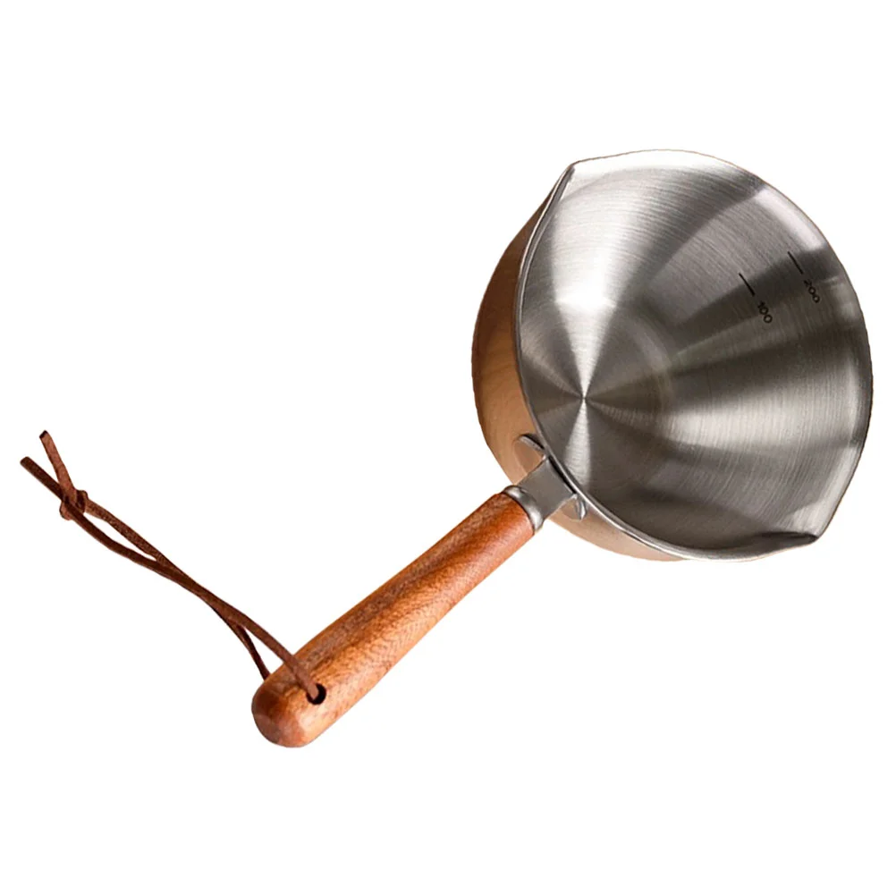 200ML Wooden Stainless Steel Oil Pot Large Size Boil Milk Heavy Duty Melting Pot Spout Perfect for Baking Cooking Kitchen
200ML Wooden Stainless Steel Oil Pot Large Size Boil Milk Heavy Duty Melting Pot Spout Perfect for Baking Cooking Kitchen