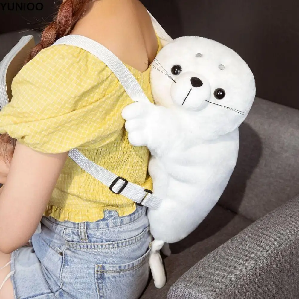 Plushie Doll Seal Plush Schoolbag Cute White Shoulder Bag Stuffed Backpack 50CM Cartoon Sea Lion Plush Bag Children
Plushie Doll Seal Plush Schoolbag Cute White Shoulder Bag Stuffed Backpack 50CM Cartoon Sea Lion Plush Bag Children