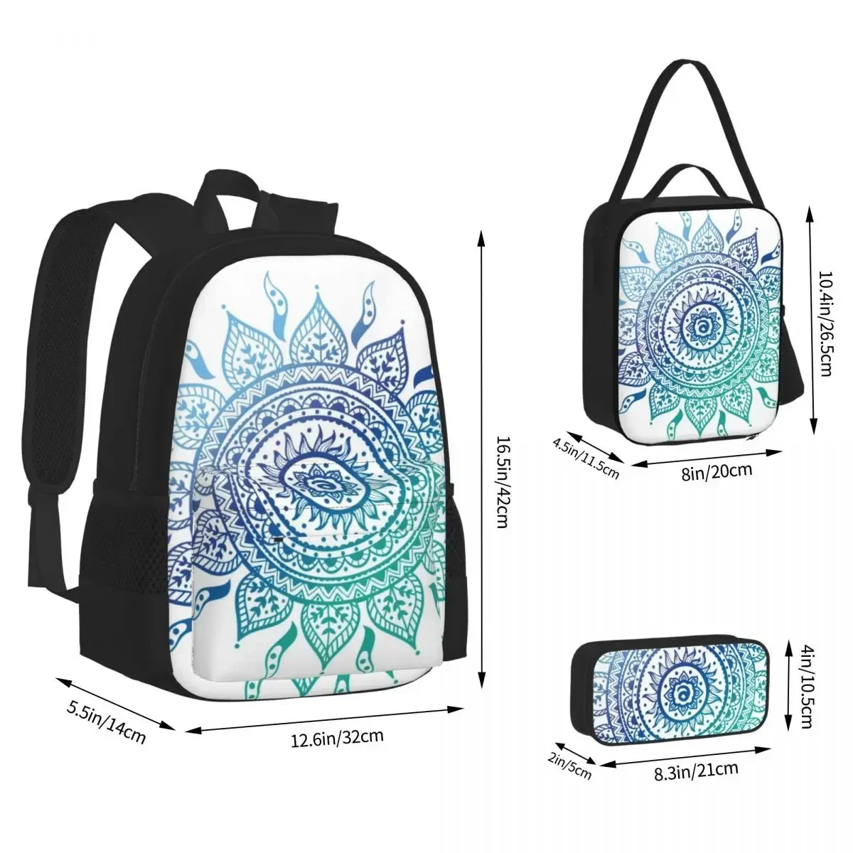 Blue Gradient Mandala Backpacks Boys Girls Bookbag Children School Bags Cartoon Kids Rucksack Lunch Bag Pen Bag Three-Piece Set
Blue Gradient Mandala Backpacks Boys Girls Bookbag Children School Bags Cartoon Kids Rucksack Lunch Bag Pen Bag Three-Piece Set