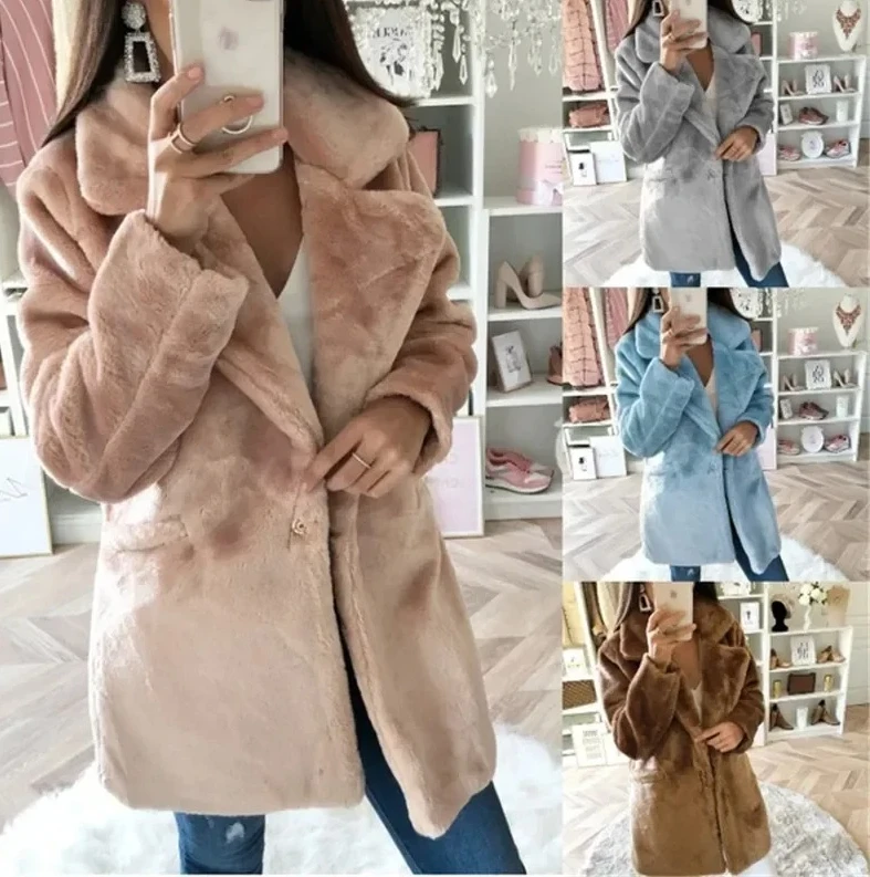 Tailored Wool Blend Jacket, Women‘s Turn-Down Collar Coat with Single Button, Long Sleeve High Street Style, Warm Autumn Layer
Tailored Wool Blend Jacket, Women‘s Turn-Down Collar Coat with Single Button, Long Sleeve High Street Style, Warm Autumn Layer