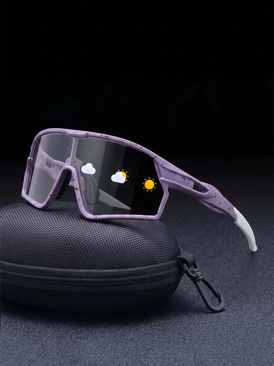 Fashionable sports color changing glasses, integrated large frame design, unisex sunglasses for cycling and outdoor use
Fashionable sports color changing glasses, integrated large frame design, unisex sunglasses for cycling and outdoor use