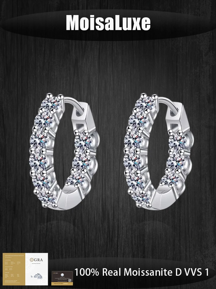 MoisaLuxe Official Store GRA Moissanite 925 sterling silver earrings Women's Inlaid Light luxury is suitable for daily wear
MoisaLuxe Official Store GRA Moissanite 925 sterling silver earrings Women's Inlaid Light luxury is suitable for daily wear