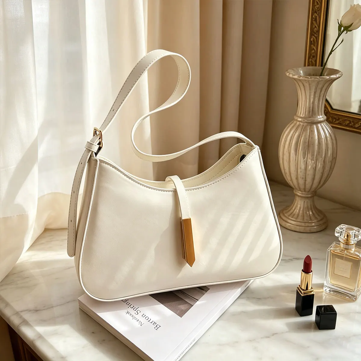 Minimalist Fashion Solid Color Large Capacity Single Shoulder Underarm Bag Belt Buckle Decorative Handbag Commuting Gatherings
Minimalist Fashion Solid Color Large Capacity Single Shoulder Underarm Bag Belt Buckle Decorative Handbag Commuting Gatherings
