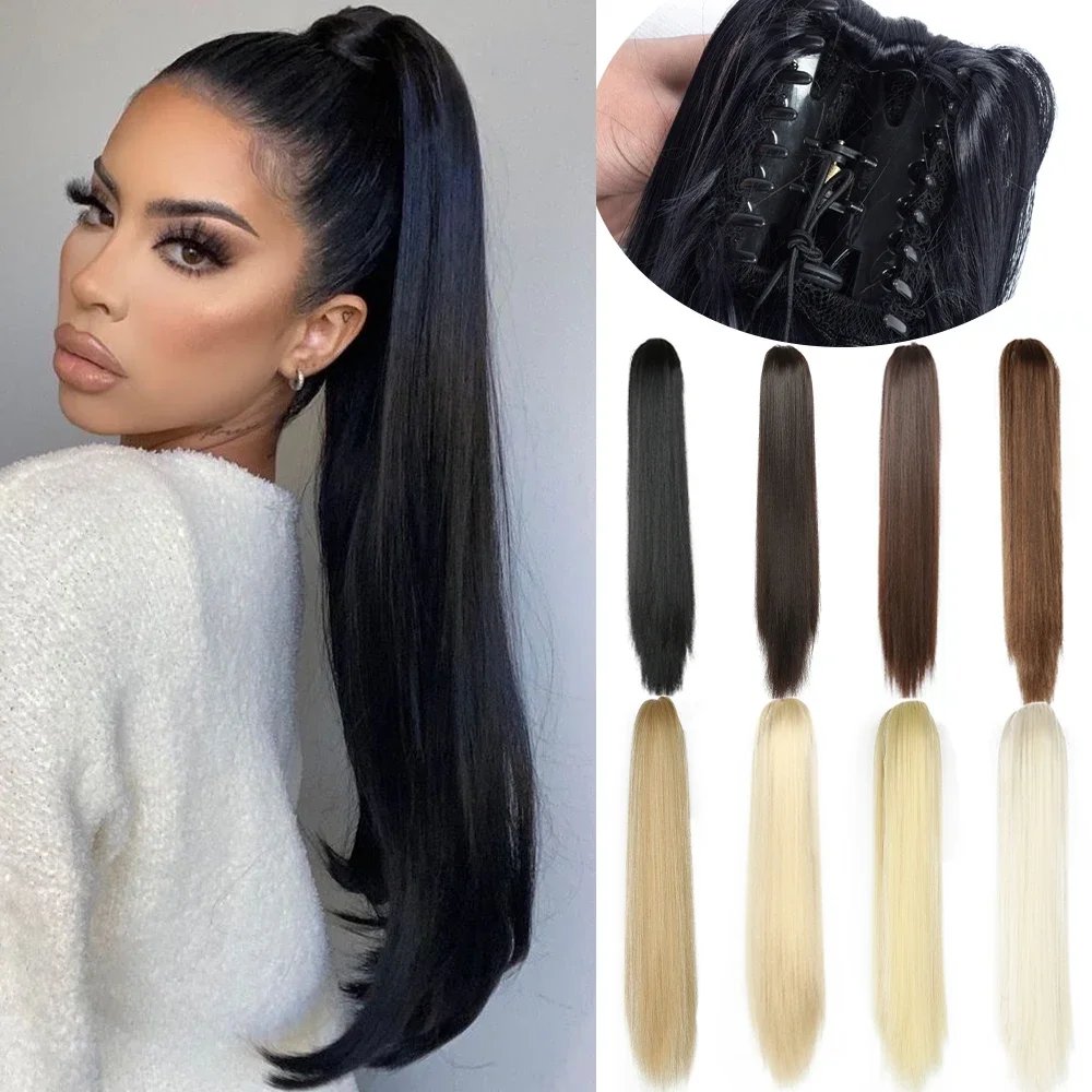 Synthetic 24inch Claw Clip On Straight Ponytail Hair Extension Ponytail Extension Hair For Women Pony Tail Hair Hairpiece/*-
Synthetic 24inch Claw Clip On Straight Ponytail Hair Extension Ponytail Extension Hair For Women Pony Tail Hair Hairpiece/*-