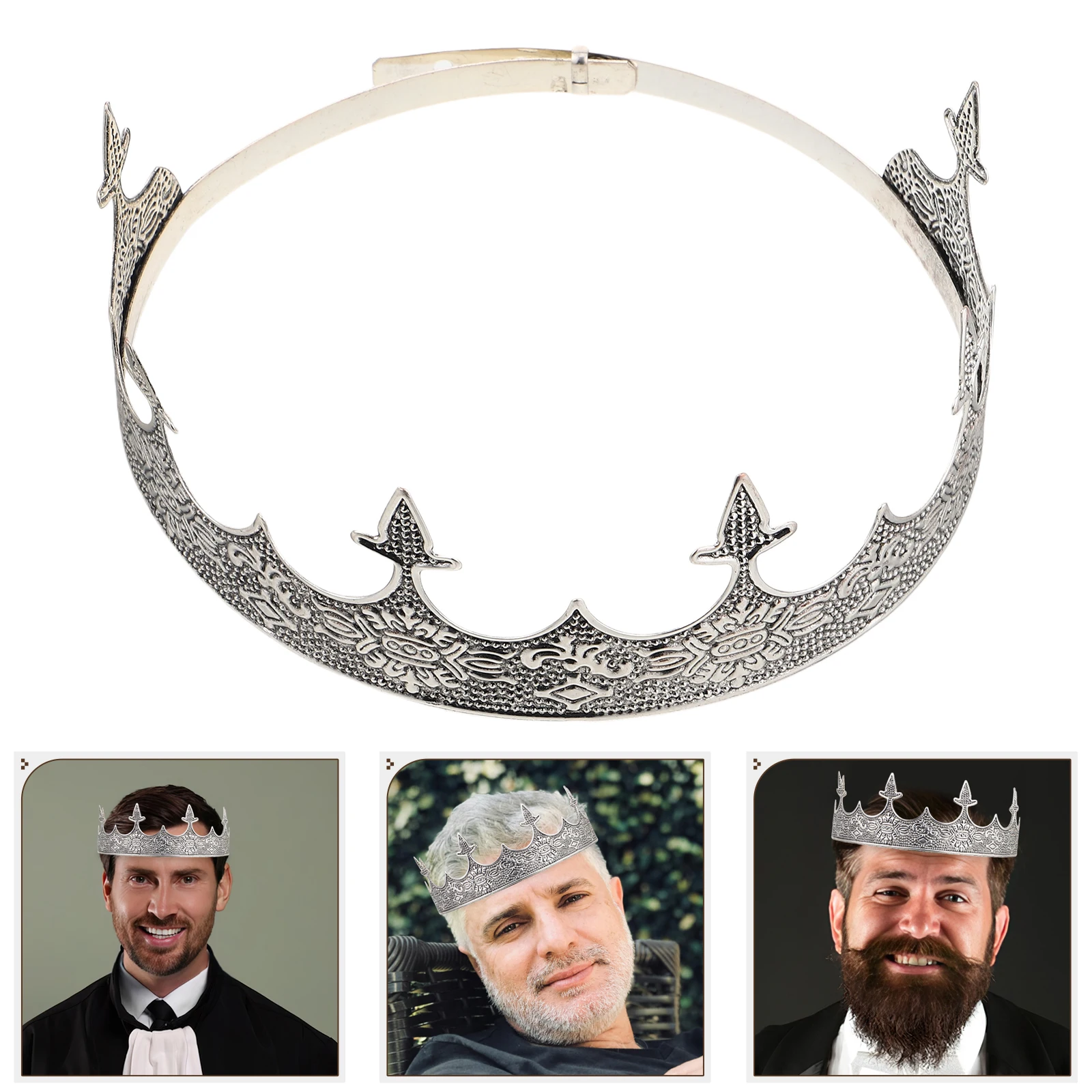 Royal Full King Crown Hair Accessories Durable Iron Metal Tiaras Birthday Costume Party Wedding Halloween Performance Men'S Prom
Royal Full King Crown Hair Accessories Durable Iron Metal Tiaras Birthday Costume Party Wedding Halloween Performance Men'S Prom