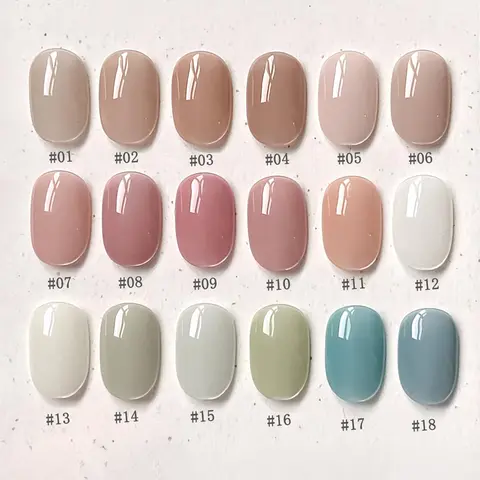 1-18pcs TC 2026 Spring Oriental Aesthetcs Series 18 Color Gel Nail Polish Ice Transparent Nude Pink White Green Blue Nail Art8