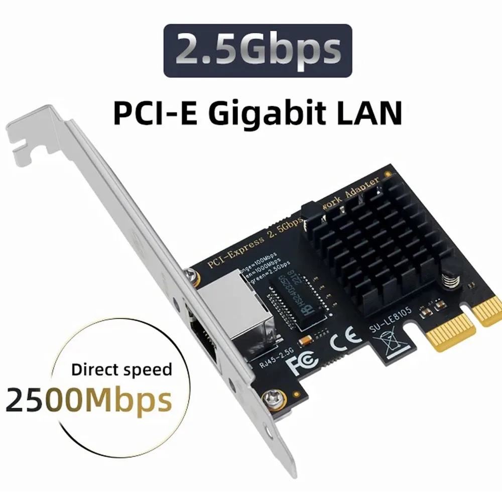 2500Mbps Pcie To RJ45 Inte I225 Network Card 2.5G Gigabit Ethernet LAN Adapter 100/1000/2500Mbps Network Card For Desktop PC
2500Mbps Pcie To RJ45 Inte I225 Network Card 2.5G Gigabit Ethernet LAN Adapter 100/1000/2500Mbps Network Card For Desktop PC