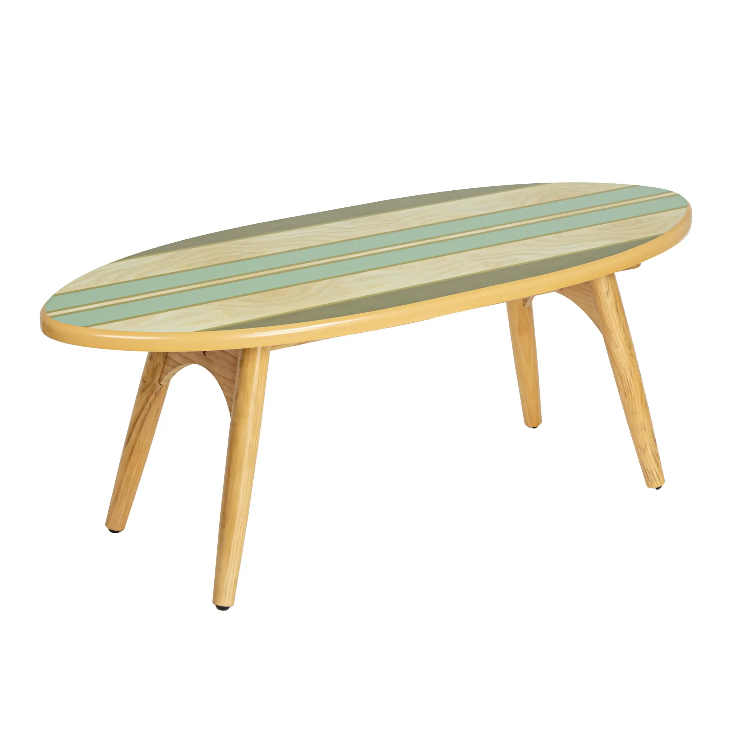 Surfboard Shaped Coffee Table With Striped Design Coastal Decor Wood
Surfboard Shaped Coffee Table With Striped Design Coastal Decor Wood