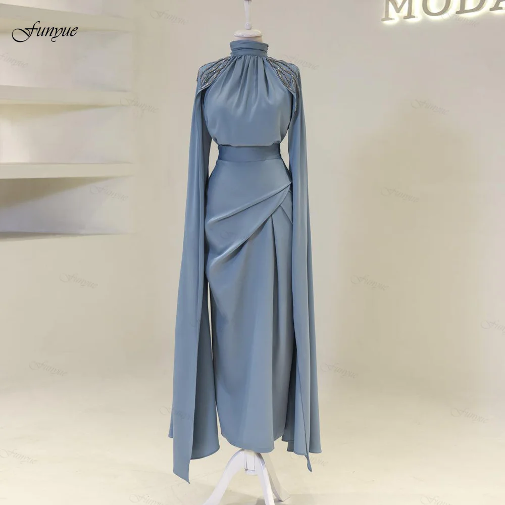 Customized Full Sleeves Formal Dress High Collar Modest Evening Gowns for Women 2025 Draped Column Mother of The Bride Dresses
Customized Full Sleeves Formal Dress High Collar Modest Evening Gowns for Women 2025 Draped Column Mother of The Bride Dresses