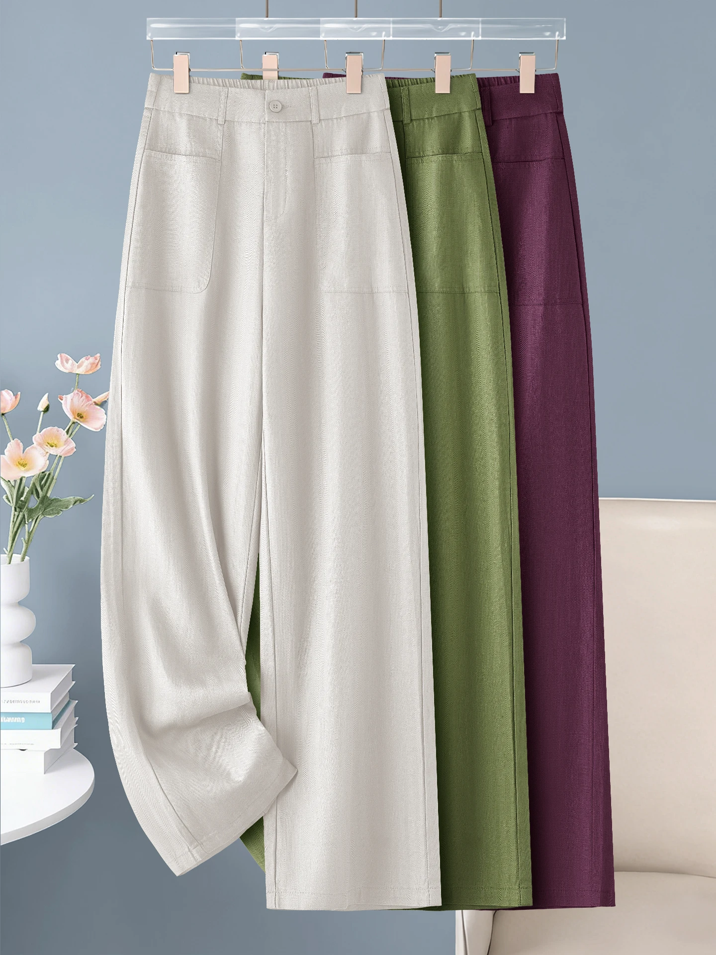 Summer Thin High Waist Casual Straight Leg Linen Wide Leg Pants Women's Fashionable Comfortable Breathable Sunscreen
Summer Thin High Waist Casual Straight Leg Linen Wide Leg Pants Women's Fashionable Comfortable Breathable Sunscreen
