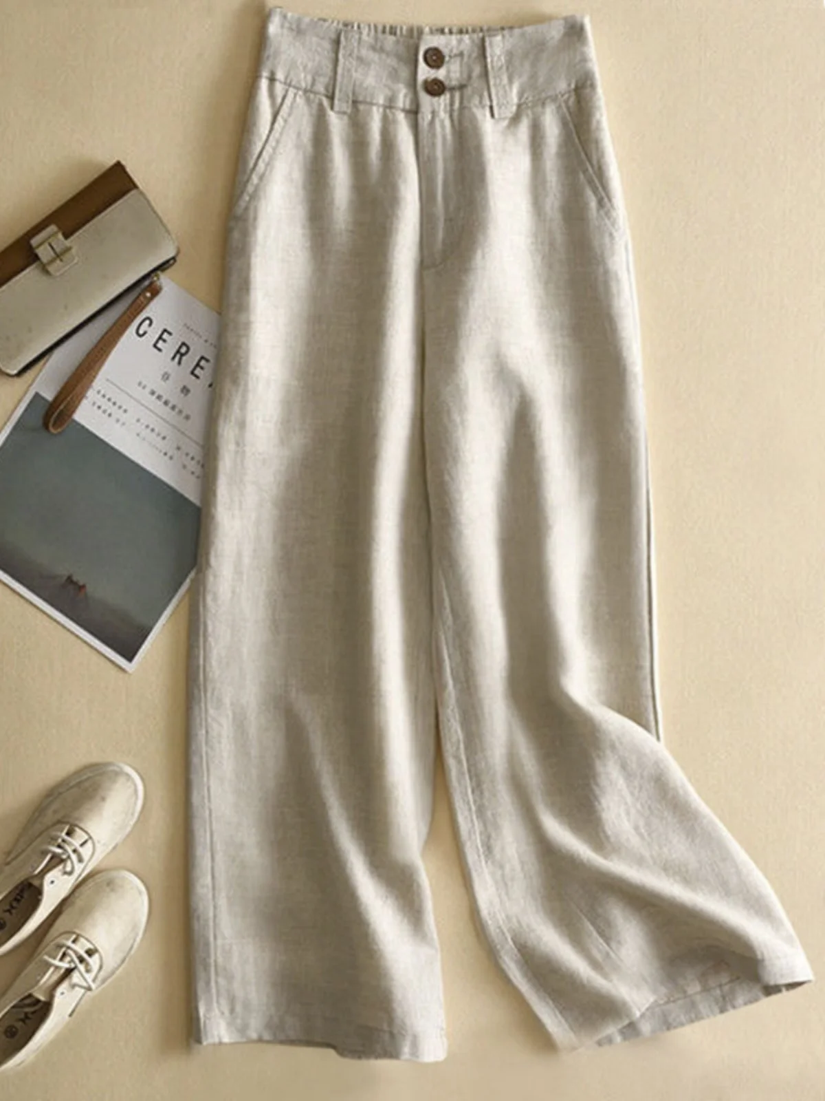 High Waist Wide Leg Pants Women's Linen Cotton Blend Nine Point Slimming Loose Fit Straight Cut Trousers Autumn Faion
High Waist Wide Leg Pants Women's Linen Cotton Blend Nine Point Slimming Loose Fit Straight Cut Trousers Autumn Faion