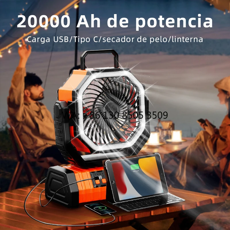 Портативный USB-вентилятор для кемпинга 20000 мАч, перезаряжаемый, с солнечной зарядкой, подсветкой и пультом ДУ, четыре скорости ветра
Портативный USB-вентилятор для кемпинга 20000 мАч, перезаряжаемый, с солнечной зарядкой, подсветкой и пультом ДУ, четыре скорости ветра