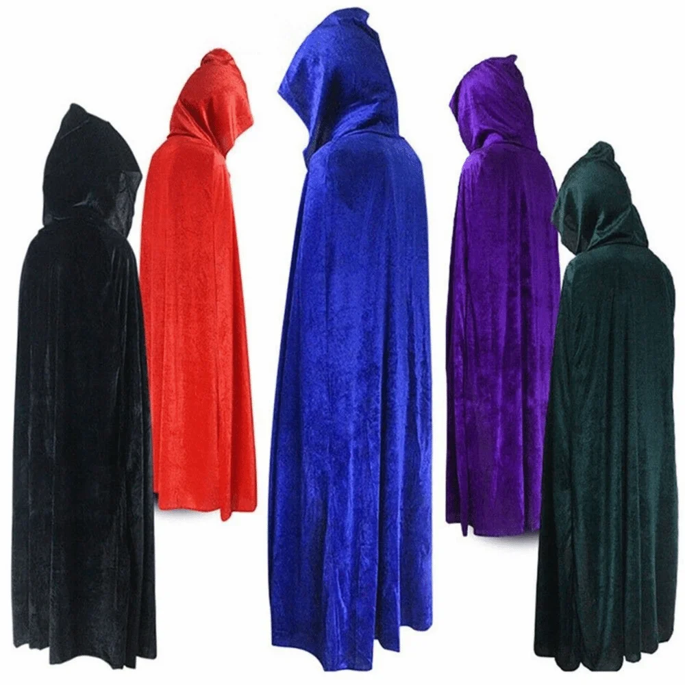 Solid Color Velvet Cloak Full Length Velvet Material Hooded Robe Deluxe Quality Black Red Green Halloween Costume
Solid Color Velvet Cloak Full Length Velvet Material Hooded Robe Deluxe Quality Black Red Green Halloween Costume