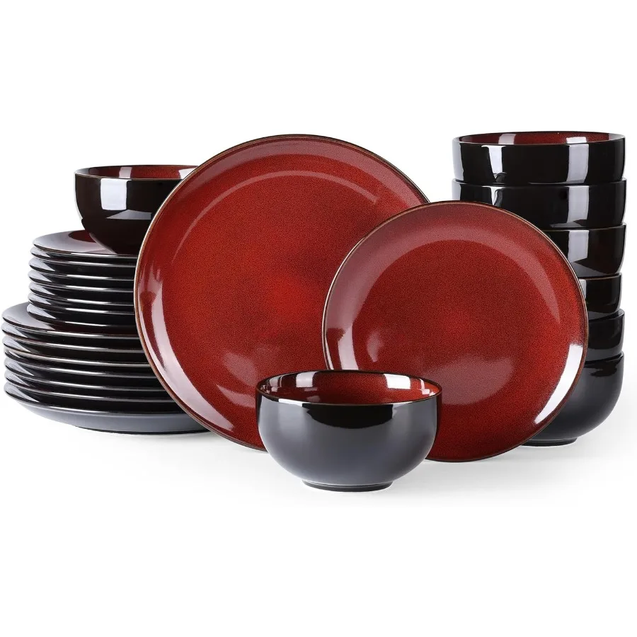 Наборы керамической посуды для 8, каменные тарелки и миски ручной работы с реактивной глазурью, устойчивая к сколам и устойчивая к царапинам тарелку
Наборы керамической посуды для 8, каменные тарелки и миски ручной работы с реактивной глазурью, устойчивая к сколам и устойчивая к царапинам тарелку